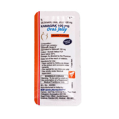 Kamagra 100 mg Oral Jelly Orange Flavour (รสส้ม)
