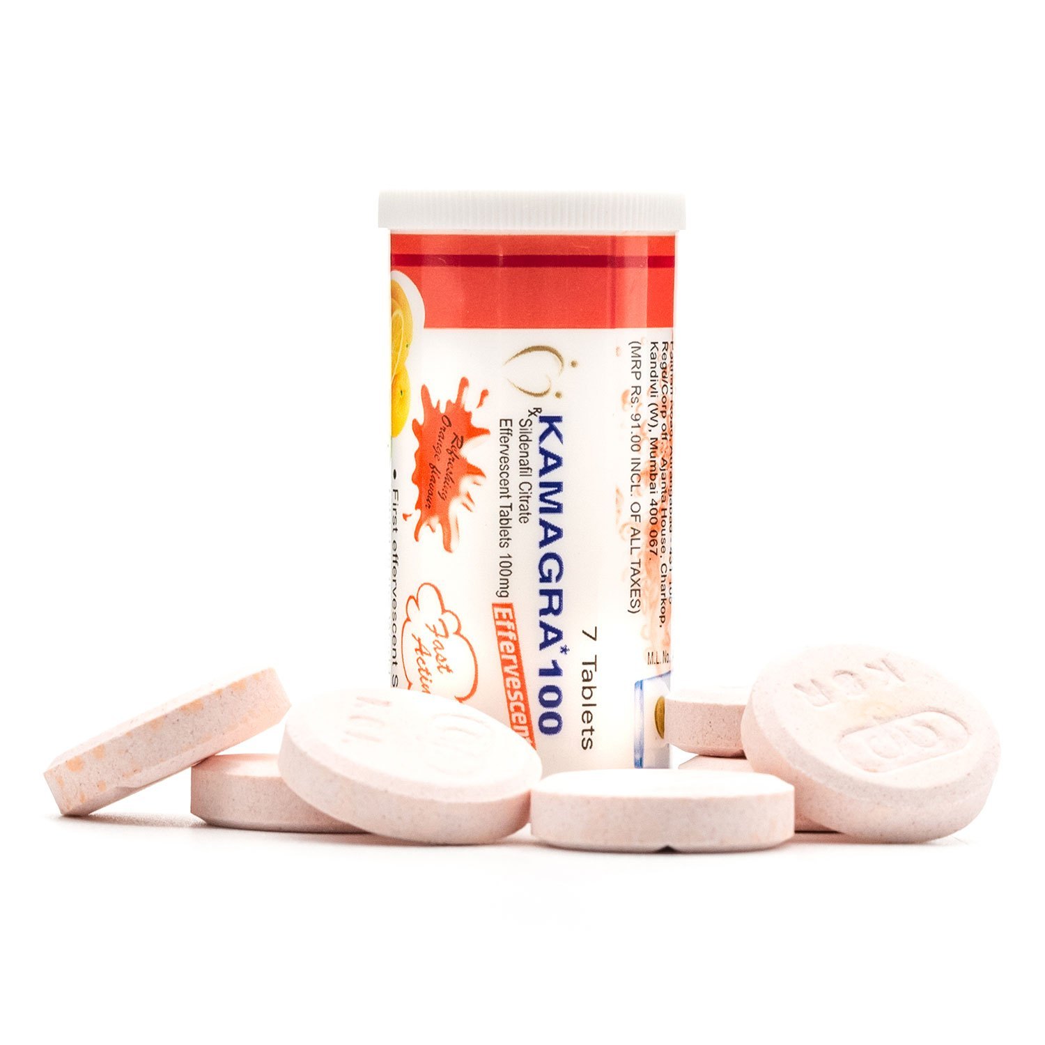 KAMAGRA 100 mg แบบเม็ดฟู่ Effervescent Sildenafil (รสส้ม)