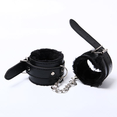 Soft Leather Handcuffs Black