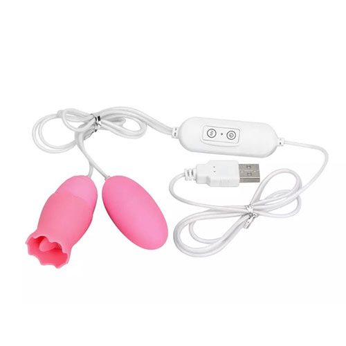 Dual Egg Vibrator 10 Function USB Pink (อุปกรณ์สั่น)